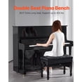 thumbnail image 2 of VEVOR Piano Bench, 29.5" x 14" x 20.3", Duet Keyboard Piano Chair with 20.3"-23.4” Adjustable Height, Padded Cushion, Storage Compartment for Music Books, Wooden Piano Stool Seat, for Vanity, Bedroom, 2 of 9