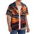 thumbnail image 2 of Wukai Dynamic Fire Bird Art Men's Casual Short-Sleeve Button Down Shirt,Cuban Shirts for Men,Mens Short Sleeve Dress Shirts-Medium, 2 of 5