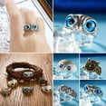 thumbnail image 5 of GKNET Retro Owl Ring Open Adjustable Finger Ring Charm Women Men Party Couple Jewelry-#7 Owl:Green, 5 of 9
