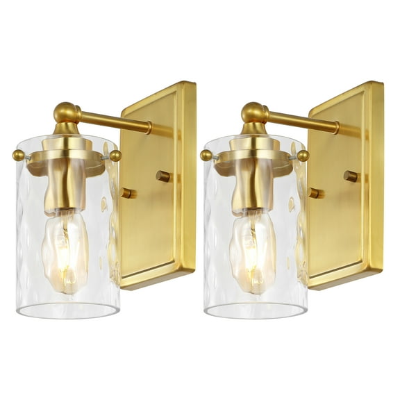 SAFAVIEH Jobie LED Black Iron Wall Sconce with Clear Shade, Set of 2