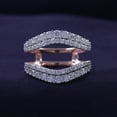 thumbnail image 2 of AFFY 1CT Round Moissanite Diamond Pave Set Curved Enhancer Guard Ring 14K Rose Gold over Silver-9.5, 2 of 7
