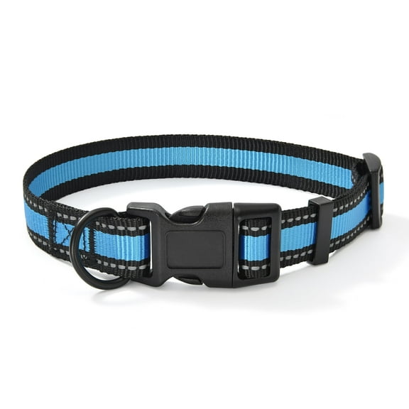 Mile High Life Dog Collar | Nylon Reflective Dog Collars | Light Weight Puppy Collars | Blue Dog Collars for Small Dogs (Blue, Small)