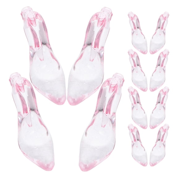 ETHZZLE Fashionable Pink High Heel Ornaments Acrylic Party Decor 24Pcs