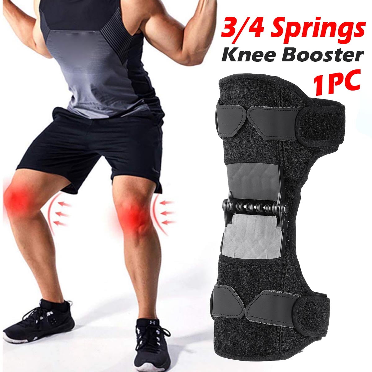 1pc Knee Booster Power Joint Support Knee Pad Rebound Spring Force