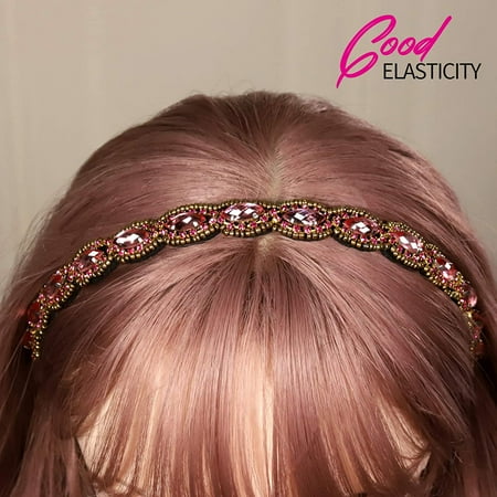 Rhinestone Jeweled Headband Elastic Stretch Headwrap Bridal Hair accessories 
