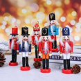thumbnail image 3 of Marionetas miniaturas de Cascanueces de 12cm, adornos de Navidad, decoración de escritorio, dibujos animados, dibujo de nueces, soldados, muñecas de banda, cascanueces, 3 of 5