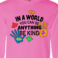 thumbnail image 4 of Inktastic In a World You Can Be Anything Be Kind Autism Awareness Long Sleeve T-Shirt, 4 of 5