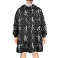 thumbnail image 2 of Wearable Oversized Blanket,Black Halloween Dancing Skeleton Pattern Wearable Blanket Hoodie for Adults,Cozy Hooded Blankets with Super Pockets,Super Warm Fuzzy Pullover for Women & Men, 2 of 6