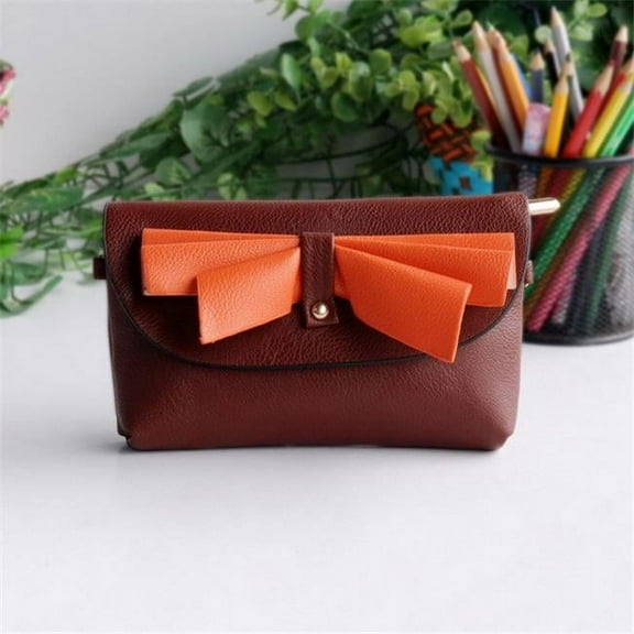 BX069-BROWN Elegance Coffee - Colorful Leatherette Clutch Shoulder Bag Clutch Casual Purse