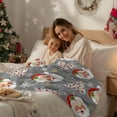 thumbnail image 4 of Flannel Fleece Throw Blankets Christmas Tree Winter Snowflake Throws Blankets, Cute Santa Claus on Gray Lightweight Soft Warm Blanket for Couch Sofa Bed Living Room All Season Use, 40x50in, 4 of 9