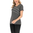 thumbnail image 4 of Innerwin Haut d'Entraînement Col Rond T-Shirt Femme Yoga Ourlet Évasé Séchage Rapide Gris Foncé TG, 4 of 9