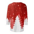 thumbnail image 5 of Pntutb Moda Mujer Chriatmas Impreso Camiseta 3/4 Mangas Blusa Cuello Redondo Casual tops Pntutb Pntutb-4054, 5 of 5