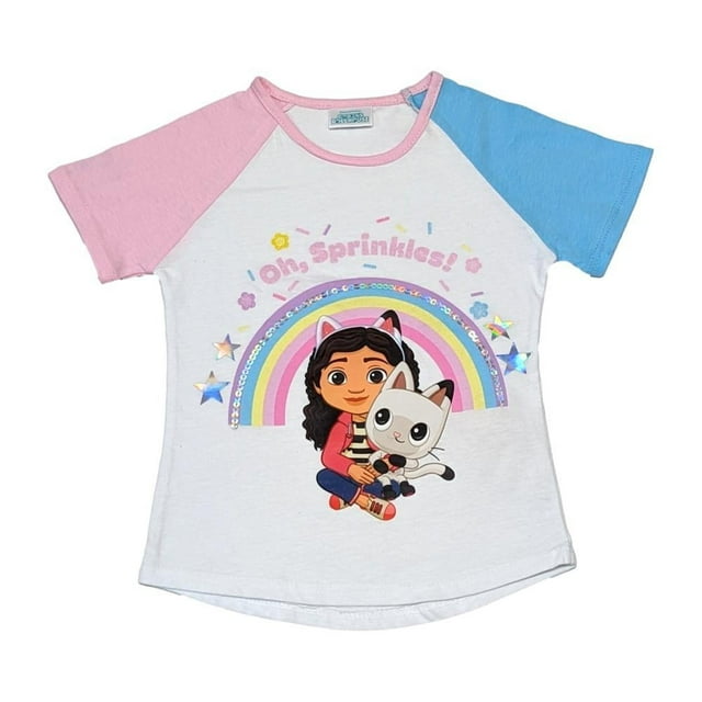 Playera Gabby's DollHouse para Niña Tipo Ranglan Estampado Personaje
