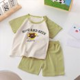 thumbnail image 2 of NOLDARES Baby Boy Summer Clothes 2pcs Dinosaur Truck Graphic Tee Cotton Shorts Toddler Outfits(Light Green,3-4 Y), 2 of 4