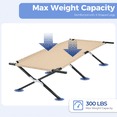 thumbnail image 2 of Sweetcrispy Collapsible Camping Cot for Adults, 73" x 36" Portable Folding Sleeping Cot, Khaki, 2 of 5