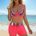 thumbnail image 2 of Wamejoo Women Two Piece Swimsuit Athletic Bathing Suits for Women Ruffled Tummy Control High Waisted Swimsuits (Hot Pink, 3XL), 2 of 6