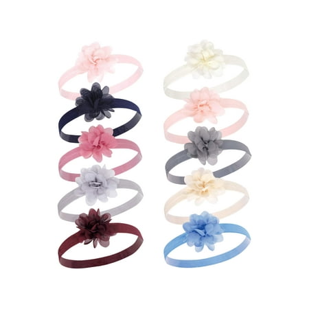 Flower Headbands 10Pk (Baby Girls)