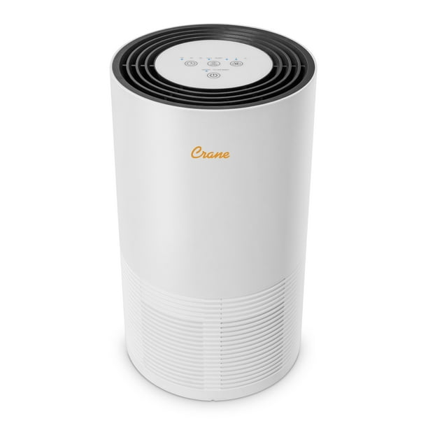 Crane True HEPA Tower Air Purifier with UV Light, 300 Sq Feet Coverage