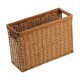 thumbnail image 2 of Cesta tejida rectangular para revistas, contenedor de almacenamiento de artículos diversos, cesta organizadora tejida, cesta de acabado para estantes Rojo marrón, 2 of 8