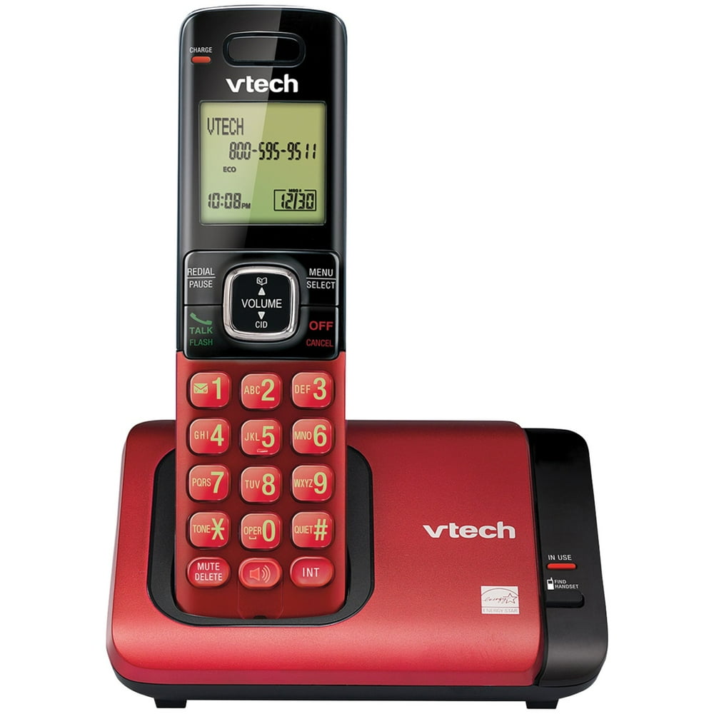 VTech CS6719-16 Cordless Phone System with Caller ID/Call Waiting Red