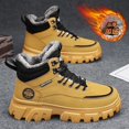 thumbnail image 3 of Botas de nieve cálidas para hombre, botas de algodón para exteriores, caña alta, además de zapatos para caminar de terciopelo, plataforma con cordones, botines para motocicleta, 2025, 3 of 5