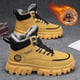 thumbnail image 3 of Botas de nieve cálidas para hombre, botas de algodón para exteriores, caña alta, además de zapatos para caminar de terciopelo, plataforma con cordones, botines para motocicleta, 2025, 3 of 5