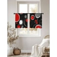 thumbnail image 3 of Abstract Red Sheer Curtains 54 Inches Long 2 Panels Black Grey Circle Modern Geometric Art Light Filtering Semi Sheer Window Curtains Drapes for Bedroom Living Room 52"x54", 3 of 7