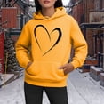 thumbnail image 2 of Hoodies for Women Valentine's DayValentines Day Women Hoodies Heart Print Long Sleeve Pullover Soft Sweatshirt Outerwear,Yellow, 2 of 4