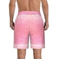 thumbnail image 3 of Kdxio Sparkly Pink Glitter Pattern Mens Casual Shorts - Drawstring Summer Beach Sports Shorts for Men, 3 of 9