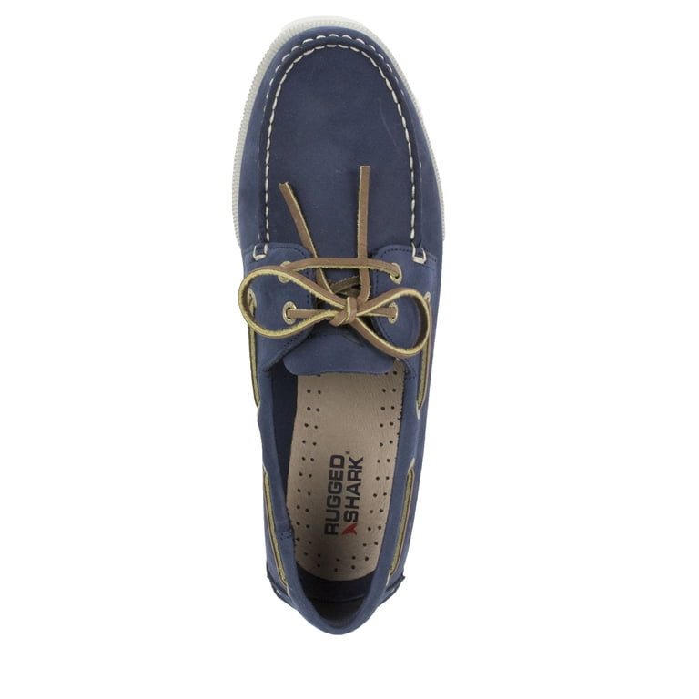 Rugged Shark Classic Men’s Blue Leather Boat Shoe Sip On Shoe Loafer Size 11 Rugged Shark Men main image 4