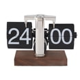 thumbnail image 2 of Flip Desk Clock, Mechanical Flip Clock Vintage Wood Base  For Living Room, 2 of 8