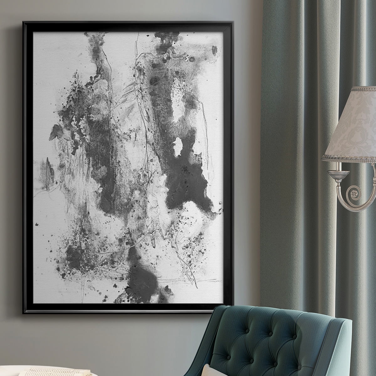 Graphite Abstract III Premium Framed Print, in Gold, Black, or Silver - Ready to Hang