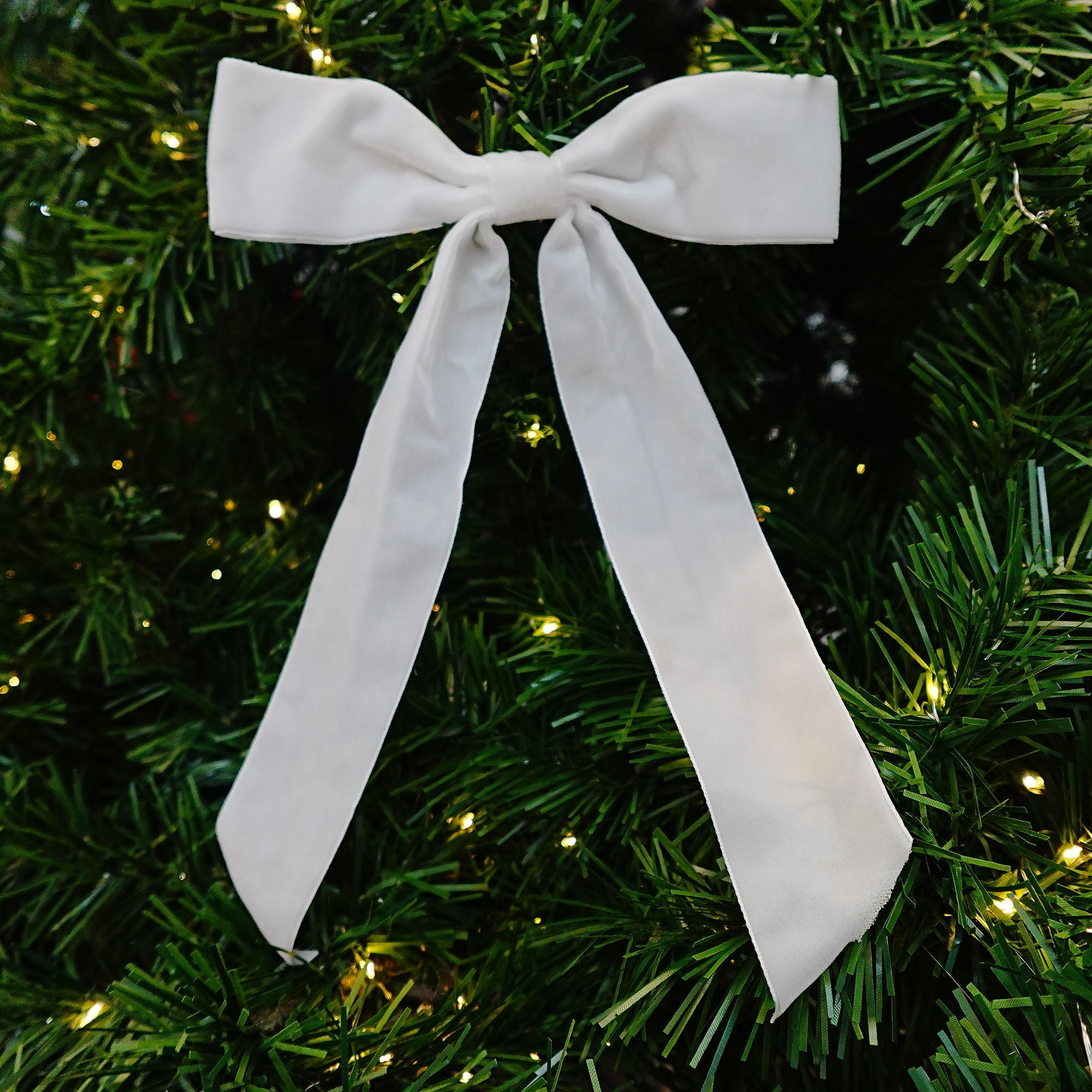 Holiday Time 6 Pack White Christmas Bow Decorations