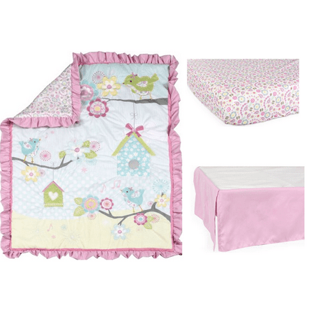 Nemcor Baby S First Garden Song 4 Piece Crib Bedding Set Walmart Com