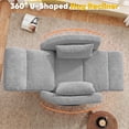 thumbnail image 5 of Homall 360° Power Swivel Recliner High Back Adult Rocker Recliner Chair with 2 Pillows for Nursing Expectant Mothers,Corduroy Gray, 5 of 7