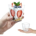 thumbnail image 3 of 5 oz Plastic Dessert Cups 100 Pack Small Clear Square Parfait Cups with Spoons, Mini Plastic Tumbler Serving Cups for Tasting Party Appetizers Mousse Yogurt, 3 of 6