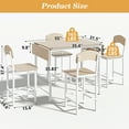 thumbnail image 5 of PORKISS 5-Piece Counter Height Dining Set with Drop Leaf Table, White and Natural, 5 of 13