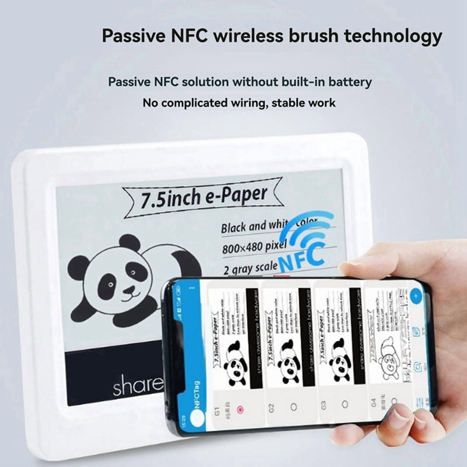 7.5 Inch NFC-Powered Wireless E Paper with NFC Board E-Ink E-Paper Display Screen Module for Mobile Phone