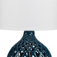 thumbnail image 3 of Benzara BM241104 Table Lamp with Ceramic Bellied Body & Fretwork Pattern, Blue, 3 of 5