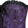 thumbnail image 5 of Corset Tops for Women Vintage Floral Embroidery Patterns Bustier Bodysuit Lace Up Halloween Cosplay Boned Corset Shapewear Purple XL, 5 of 7