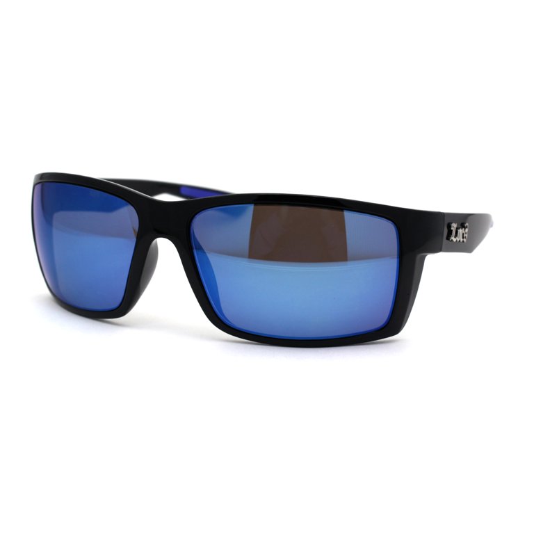 Locs Men's Squared Rectangular Biker Gangster Sunglasses