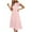 LYQ1_Pink, variant on Meichang Summer Dresses for Women Casual Ruffle Sleeve Crew Neck Smocked Tiered Dress A-Line Swing Solid Color High Waist Maxi Dress
