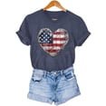 thumbnail image 4 of Vetsdori Women's Short Sleeve T Shirts 4th of July USA Years Anniversary Pullover Patriotic Casual Red White and Blue Graphic,Crew Neck Summer Shirts for Women Independence Day, 4 of 7