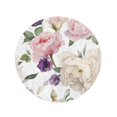thumbnail image 2 of JSDART 60 inch Round Beach Towel Blanket Colorful Flower Floral Pattern Roses Watercolor Green Peony Botanical Travel Circle Circular Towels Mat Tapestry Beach Throw, 2 of 2