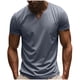 thumbnail image 2 of pstuiky camisetas de hombre, Camisa informal vintage con botones y cuello redondo y manga corta para hombre camisetas de hombre m, 2 of 9