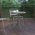 thumbnail image 4 of BizChair 23.75'' Silver Round Tempered Glass Metal Table, 4 of 12