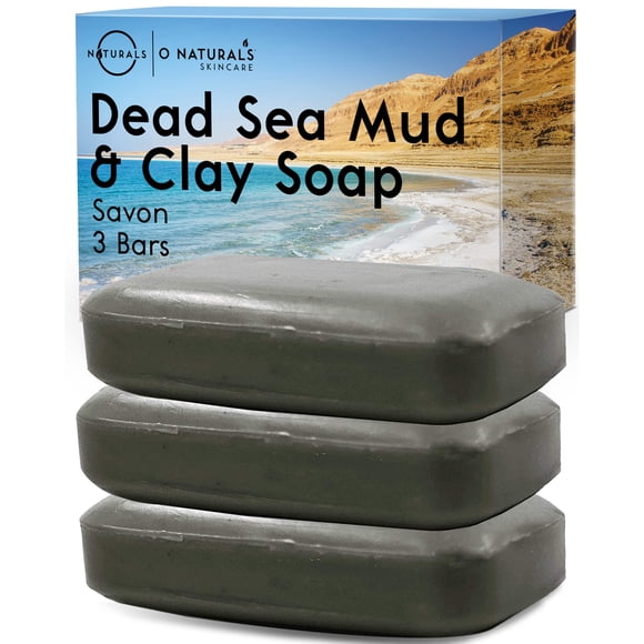 O Naturals 3pack Dea Sea Mud & Clay Soap - Natural Soap Bar -Body Soap Bars, Face Soap & Hand Soap - Shower Soap, Body Wash Bar - Gift for Women