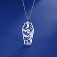 thumbnail image 2 of EUEAVAN Silver Bat Moon Pendant Necklace Stainless Steel Jewelry Halloween Gift, 2 of 7
