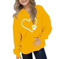 thumbnail image 2 of IVEYRTF Kids Boys Girls Casual Long Sleeve Hooded Sweatshirt Cute Fleece Pocket Hoodie Tops for Valentines Day Holiday Party Birthday Casual Wear Soft Breathable Fabric(Yellow#1,11 Years), 2 of 5