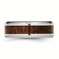 thumbnail image 3 of Stainless Steel Polished Brown Wood Inlay Enameled 8.00mm Ring 11.5 Size, 3 of 6